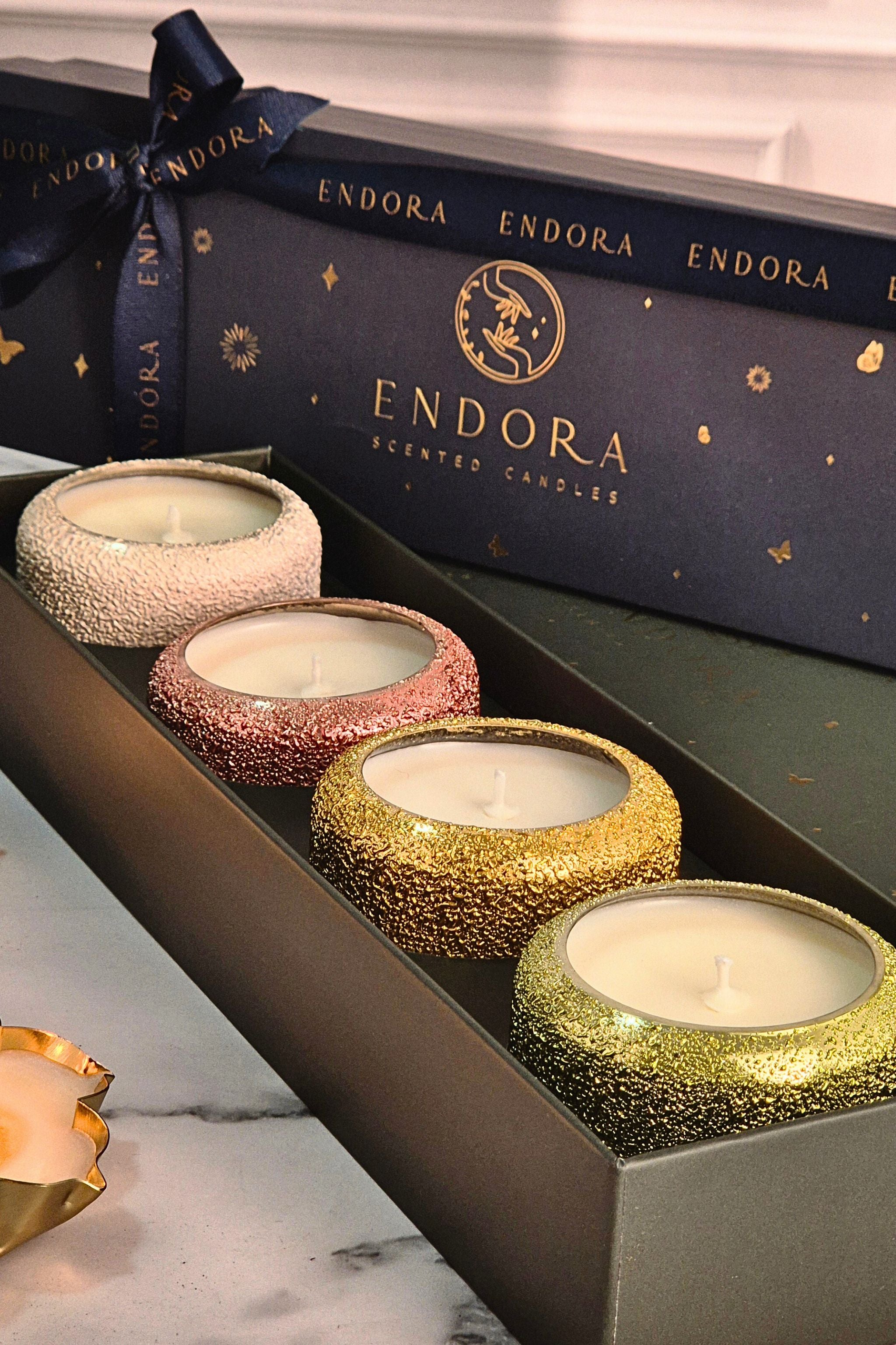 Scented Crinkle Diyas | Set Of 4 Assorted Fragrances