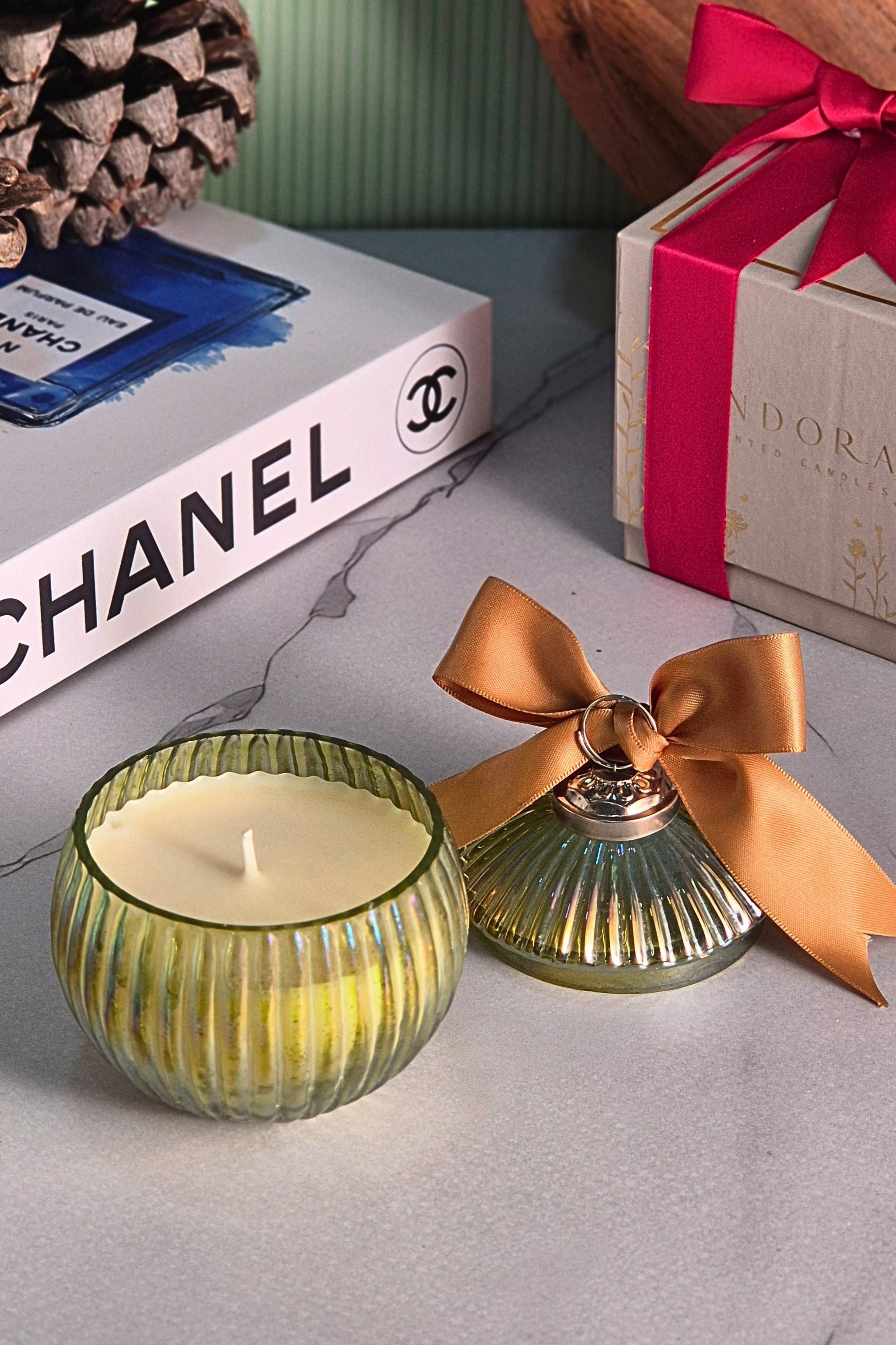 Ornament Candle – Olive Green Citrus Fir