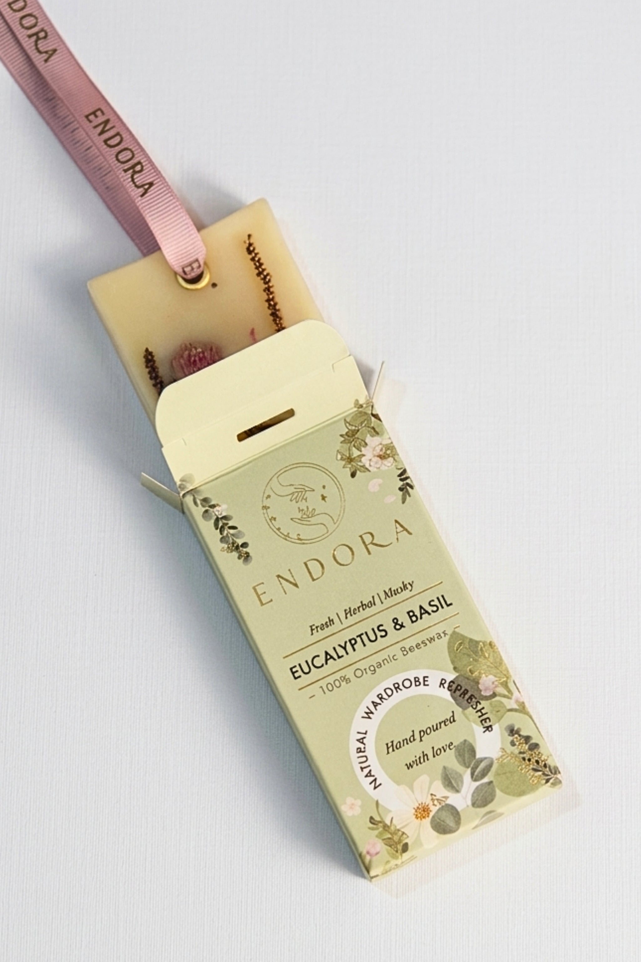 Eucalyptus & Basil Infused Beeswax tablet - Wardrobe & Washroom refresher