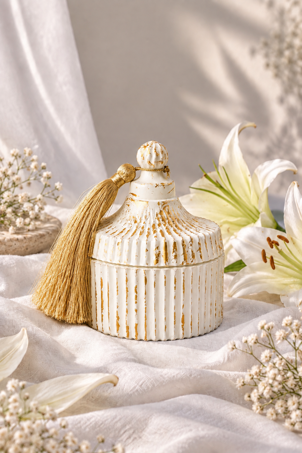 Milky Candy Tassel Jar Candle + 2 Scented Wax Tablets