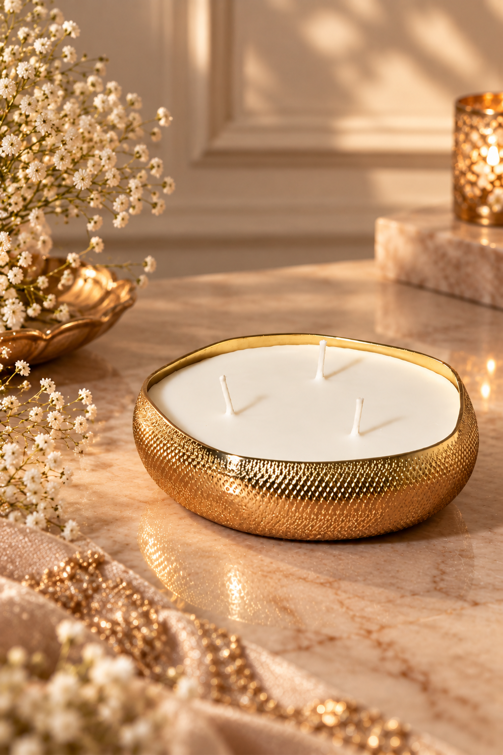 Gold Metal urli | Set of 3