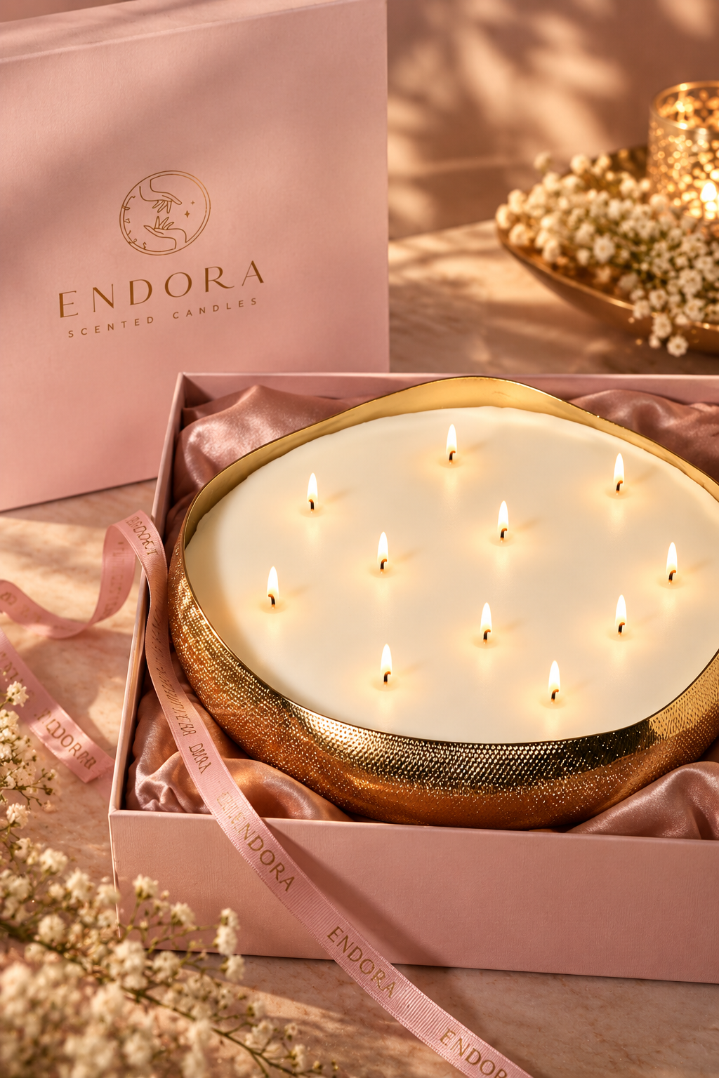 Gold Metal urli | Grainy Texture | Scented Candles