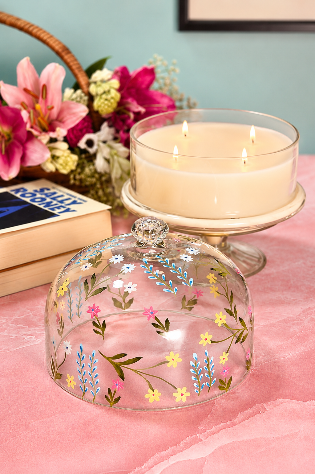 Floral Cascade | Hand Painted Dome Jar Candle