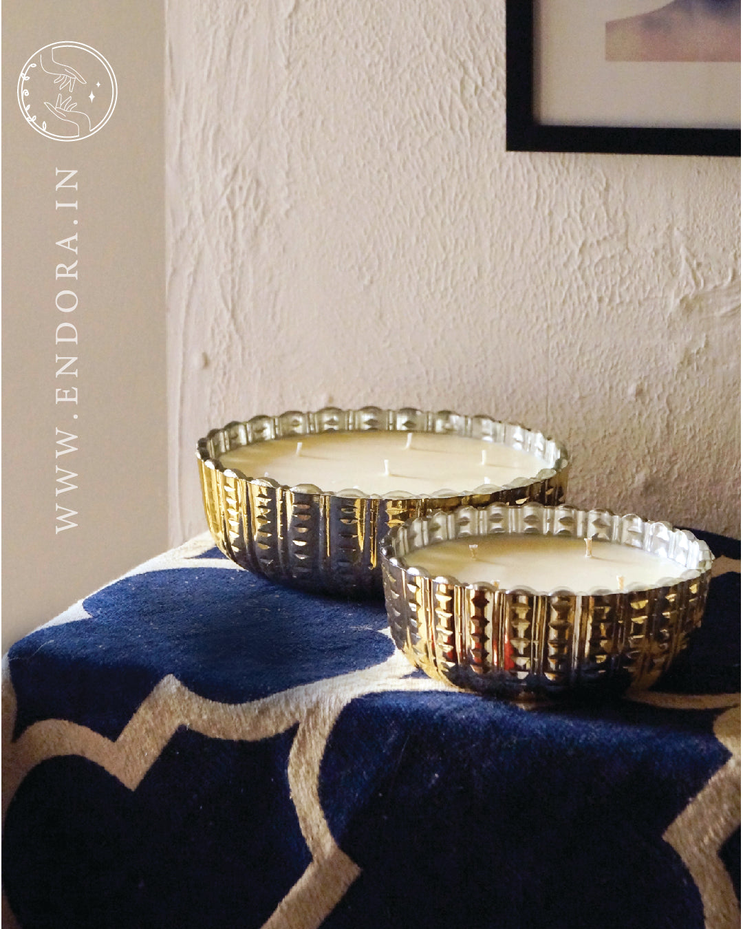 Platinum glass Urli | Rice Cut | Scented Candles