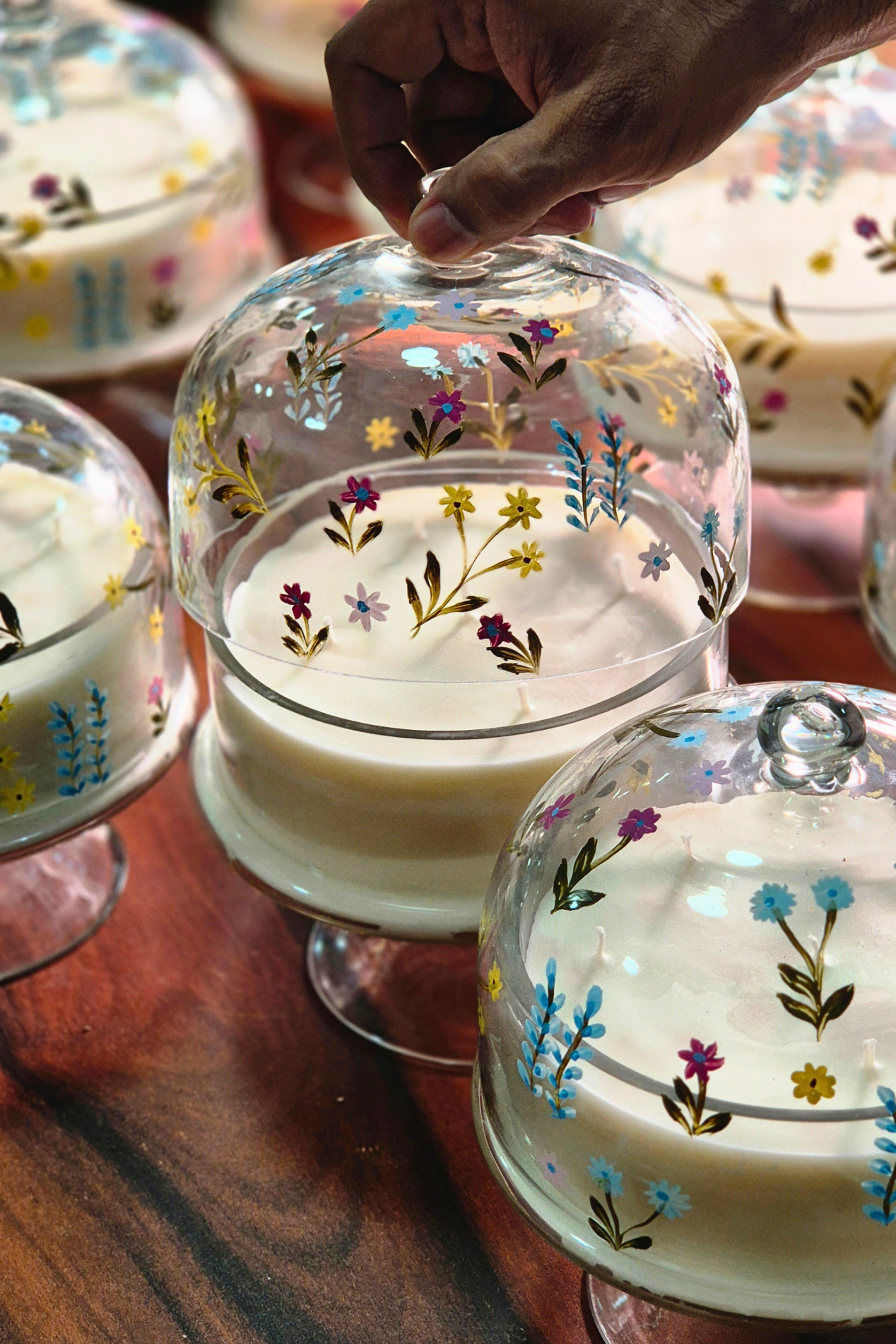 Floral Cascade | Hand Painted Dome Jar Candle