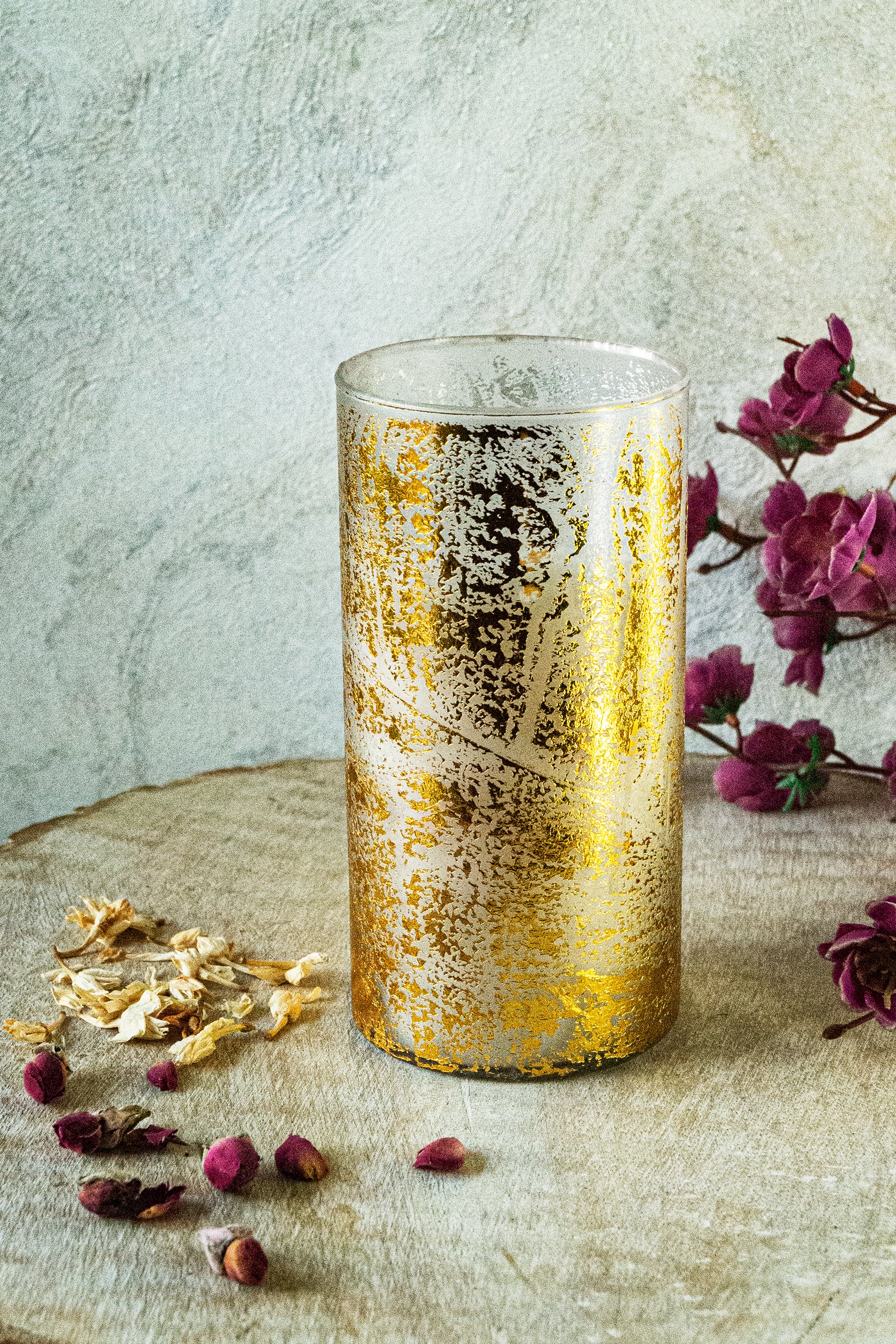 Gold Foiled Pillar Candle | Oud Erotica | Scented Candles